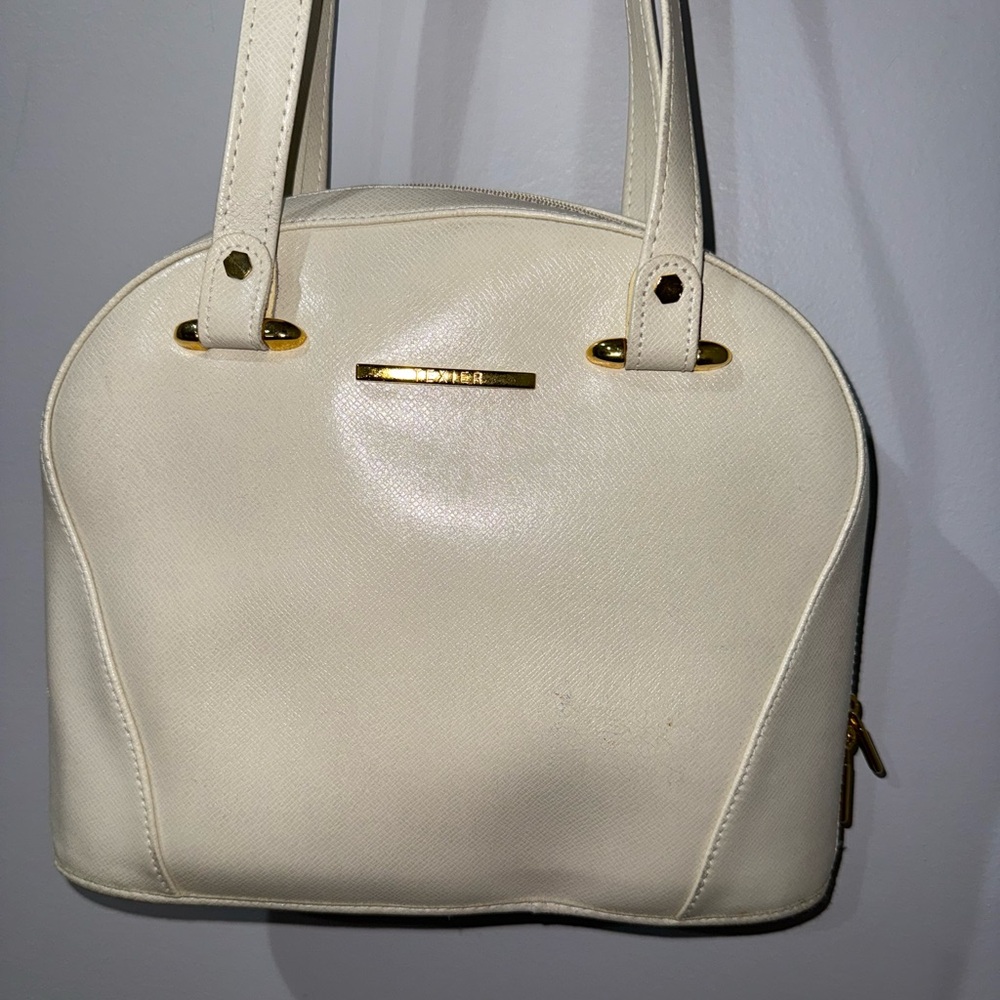 Texier Leather Shoulder Bag White Medium Made In France New Old Stock See Photos